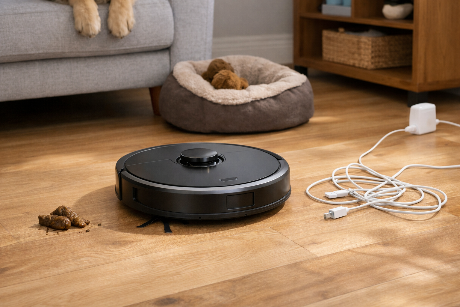 Editorial illustration of a home robot in everyday use