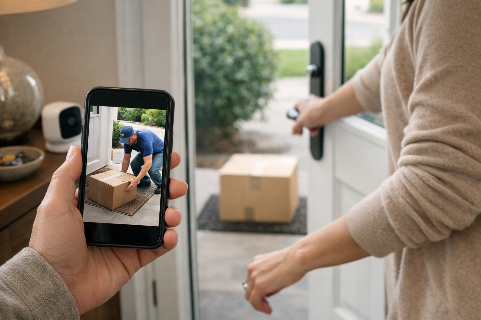 Act on delivery alerts before the package sits outside - how to prevent package theft with smart home security